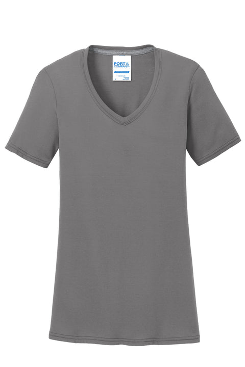Port & Co™ Women's Performance Blend V-Neck Tee. LPC381V