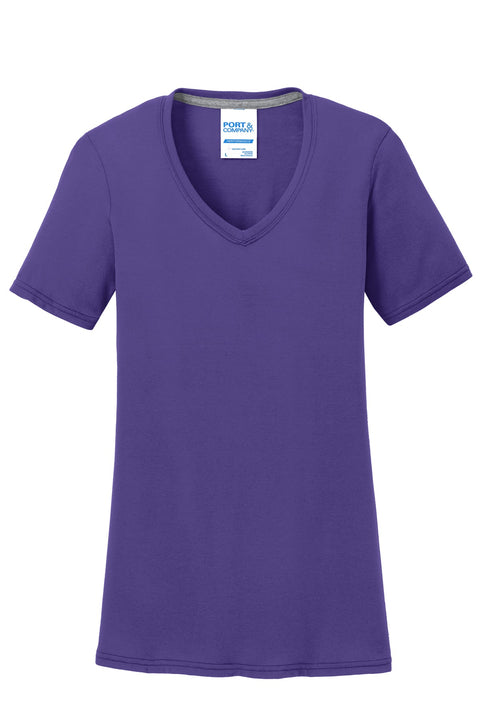 Port & Co™ Women's Performance Blend V-Neck Tee. LPC381V