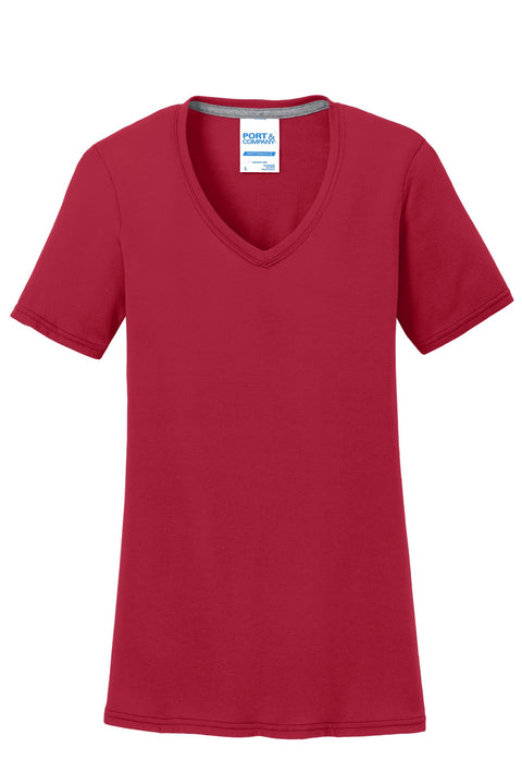 Port & Co™ Women's Performance Blend V-Neck Tee. LPC381V