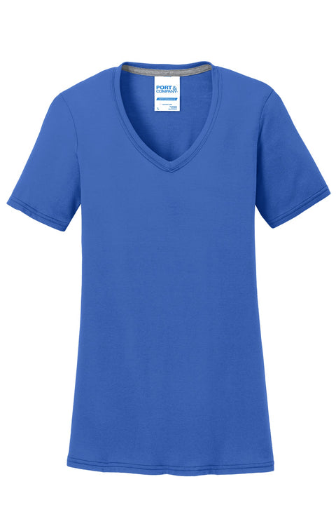 Port & Co™ Women's Performance Blend V-Neck Tee. LPC381V
