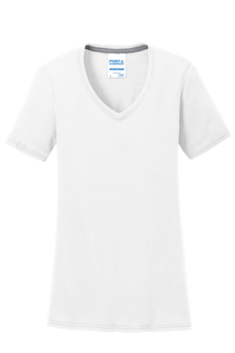 Port & Co™ Women's Performance Blend V-Neck Tee. LPC381V