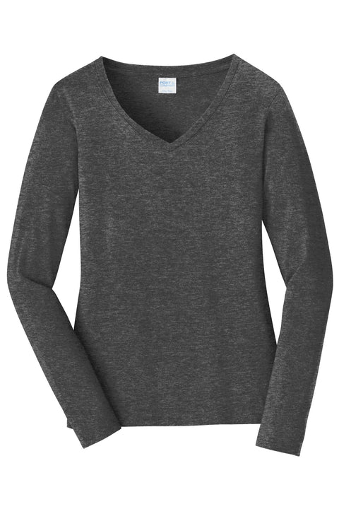 Port & Co™ Women's Long Sleeve Fan Favorite V-Neck Tee. LPC450VLS