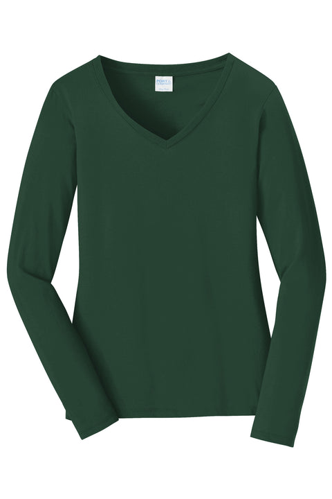 Port & Co™ Women's Long Sleeve Fan Favorite V-Neck Tee. LPC450VLS