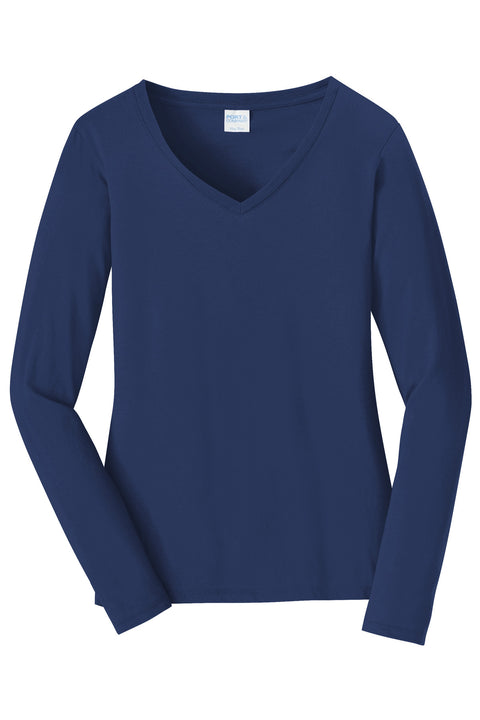 Port & Co™ Women's Long Sleeve Fan Favorite V-Neck Tee. LPC450VLS