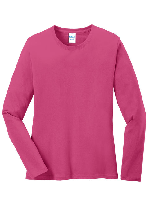 Port & Co™ Women's Long Sleeve Core Cotton Tee. LPC54LS