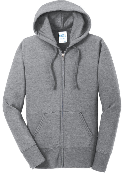 Port & Co™ Women's Core Fleece Full-Zip Hooded Sweatshirt. LPC78ZH