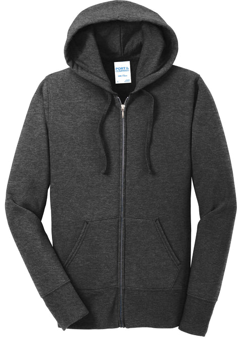 Port & Co™ Women's Core Fleece Full-Zip Hooded Sweatshirt. LPC78ZH