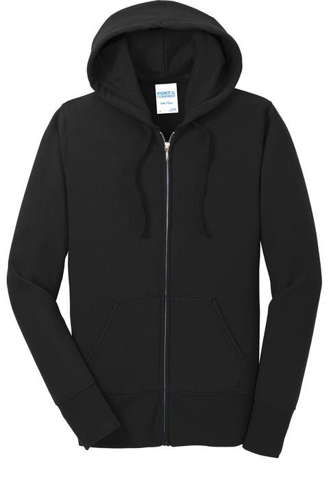 Port & Co™ Women's Core Fleece Full-Zip Hooded Sweatshirt. LPC78ZH