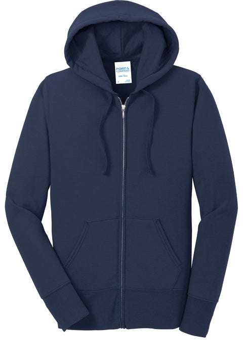 Port & Co™ Women's Core Fleece Full-Zip Hooded Sweatshirt. LPC78ZH