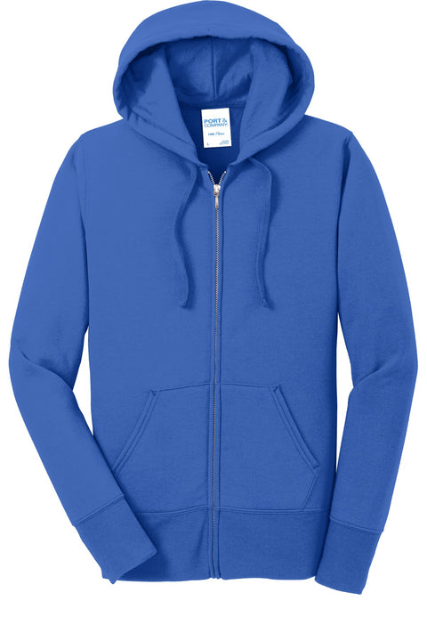 Port & Co™ Women's Core Fleece Full-Zip Hooded Sweatshirt. LPC78ZH