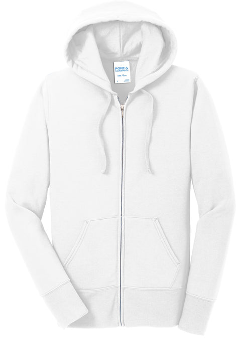 Port & Co™ Women's Core Fleece Full-Zip Hooded Sweatshirt. LPC78ZH