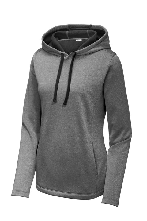 Sport-Tek ® Women's PosiCharge ® Sport-Wick ® Heather Fleece Hooded Pullover. LST264