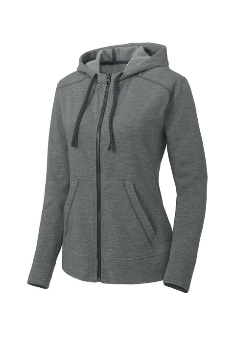 Sport-Tek ® Women's PosiCharge ® Tri-Blend Wicking Fleece Full-Zip Hooded Jacket LST293