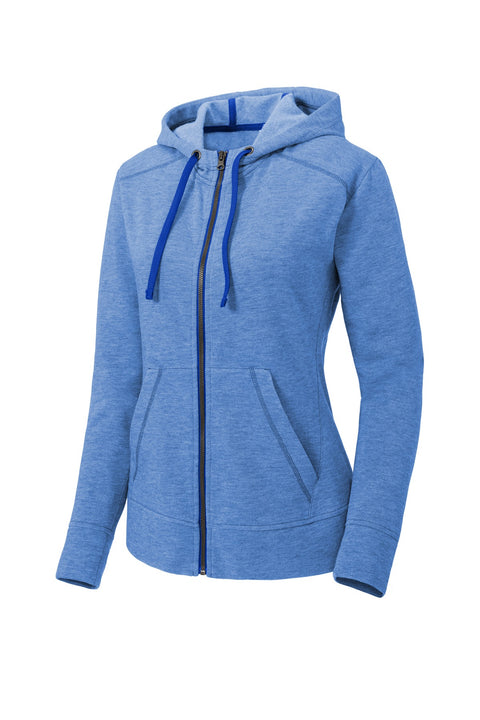 Sport-Tek ® Women's PosiCharge ® Tri-Blend Wicking Fleece Full-Zip Hooded Jacket LST293