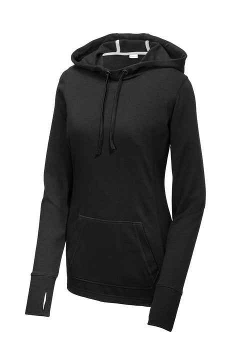 Sport-Tek ® Women's PosiCharge ® Tri-Blend Wicking Fleece Hooded Pullover. LST296