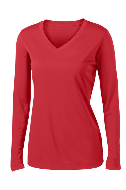 Sport-Tek® Women's Long Sleeve PosiCharge® Competitor™ V-Neck Tee. LST353LS