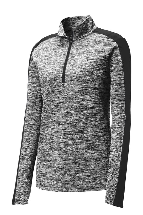Sport-Tek® Women's PosiCharge® Electric Heather Colorblock 1/4-Zip Pullover. LST397
