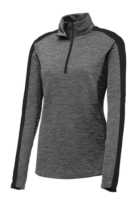 Sport-Tek® Women's PosiCharge® Electric Heather Colorblock 1/4-Zip Pullover. LST397
