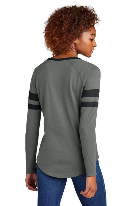Sport-Tek® Women's Halftime Stripe Long Sleeve V-Neck Tee LST6043