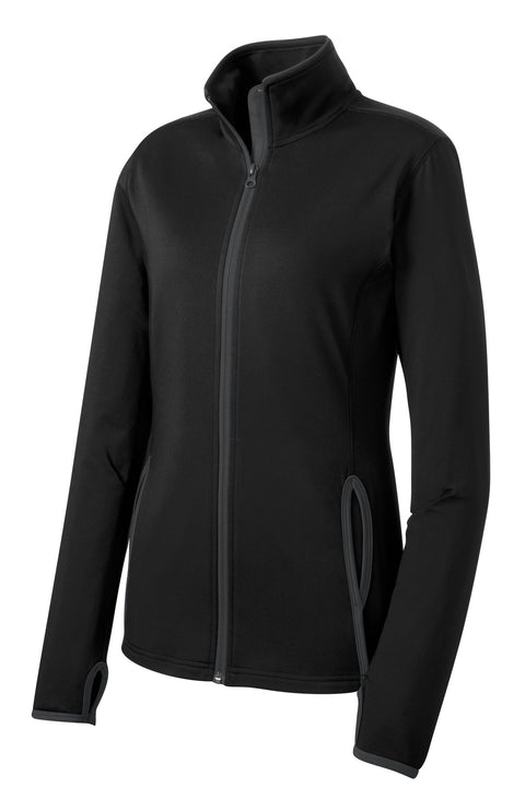 Sport-Tek® Women's Sport-Wick® Stretch Contrast Full-Zip Jacket.  LST853