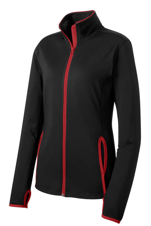 Sport-Tek® Women's Sport-Wick® Stretch Contrast Full-Zip Jacket.  LST853
