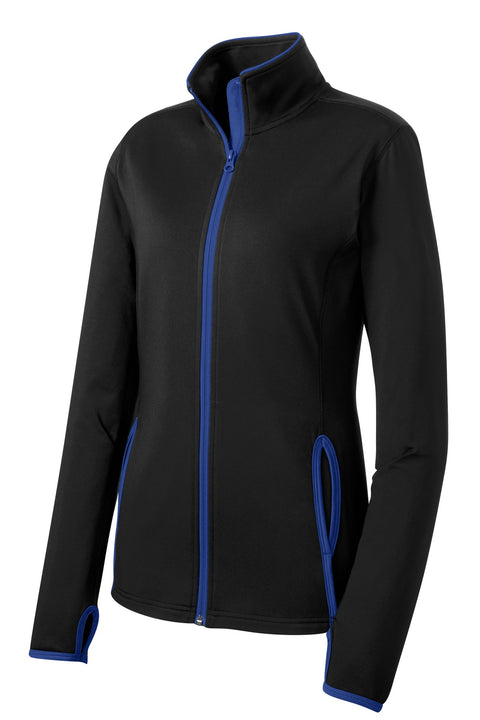 Sport-Tek® Women's Sport-Wick® Stretch Contrast Full-Zip Jacket.  LST853