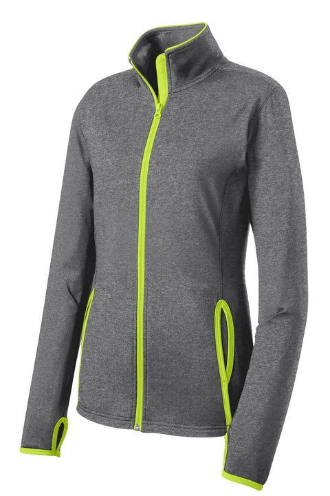 Sport-Tek® Women's Sport-Wick® Stretch Contrast Full-Zip Jacket.  LST853