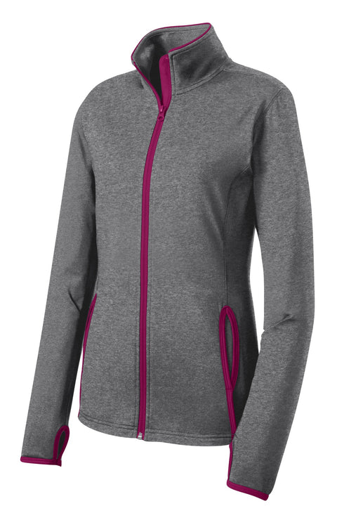 Sport-Tek® Women's Sport-Wick® Stretch Contrast Full-Zip Jacket.  LST853