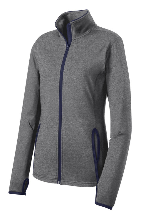 Sport-Tek® Women's Sport-Wick® Stretch Contrast Full-Zip Jacket.  LST853