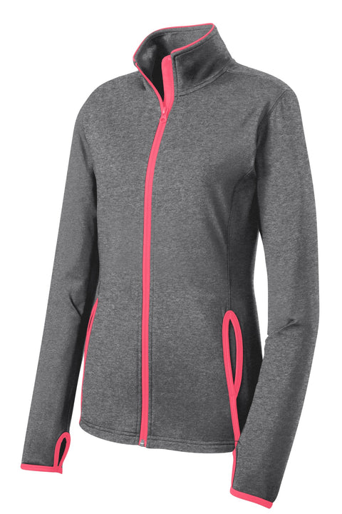 Sport-Tek® Women's Sport-Wick® Stretch Contrast Full-Zip Jacket.  LST853