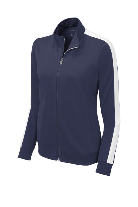 Sport-Tek ® Ladies Tricot Sleeve Stripe Track Jacket. LST94