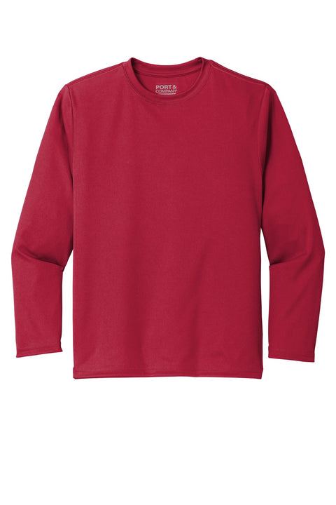 Port & Co™ Youth Long Sleeve Performance Tee PC380YLS