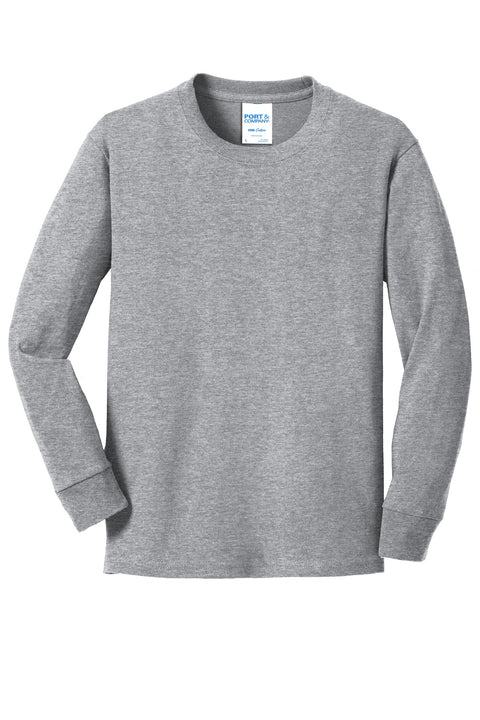 Port & Co™ Youth Long Sleeve Core Cotton Tee. PC54YLS