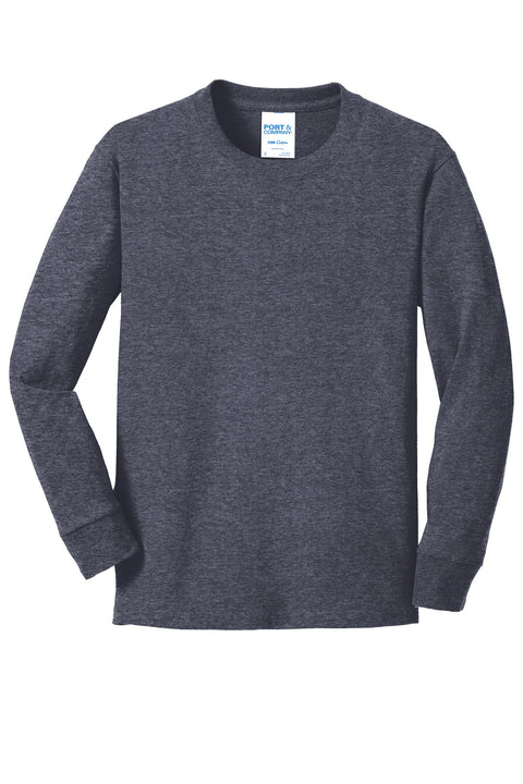 Port & Co™ Youth Long Sleeve Core Cotton Tee. PC54YLS