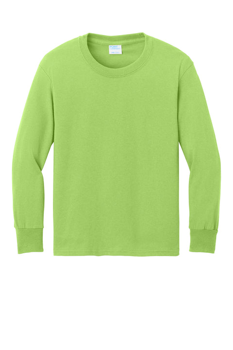 Port & Co™ Youth Long Sleeve Core Cotton Tee. PC54YLS