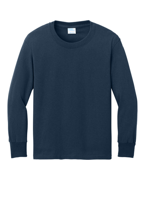 Port & Co™ Youth Long Sleeve Core Cotton Tee. PC54YLS