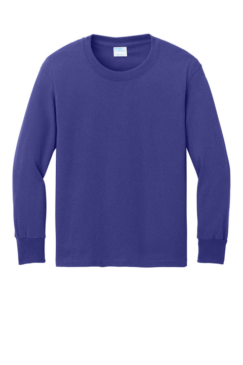 Port & Co™ Youth Long Sleeve Core Cotton Tee. PC54YLS