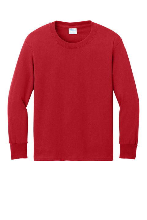 Port & Co™ Youth Long Sleeve Core Cotton Tee. PC54YLS