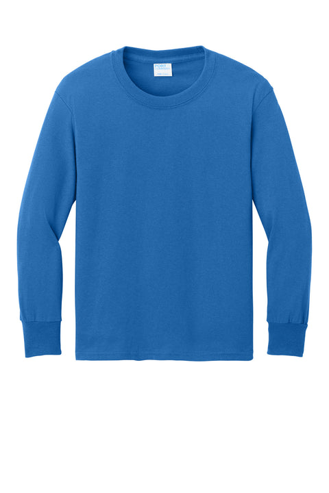 Port & Co™ Youth Long Sleeve Core Cotton Tee. PC54YLS