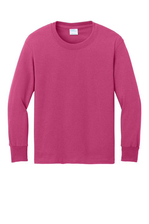 Port & Co™ Youth Long Sleeve Core Cotton Tee. PC54YLS