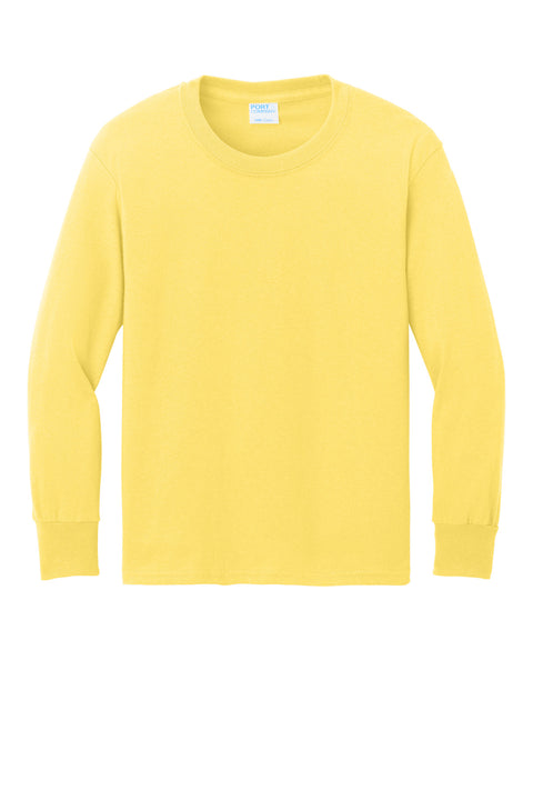 Port & Co™ Youth Long Sleeve Core Cotton Tee. PC54YLS
