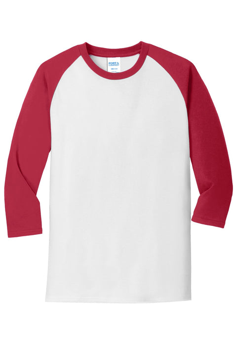 Port & Co™ Core Blend 3/4-Sleeve Raglan Tee. PC55RS