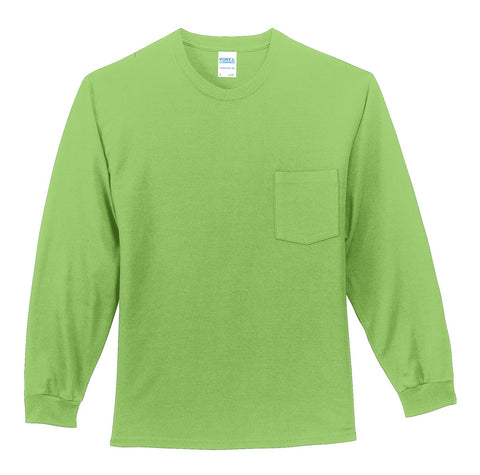Port & Co™ Tall Long Sleeve Essential Pocket Tee. PC61LSPT
