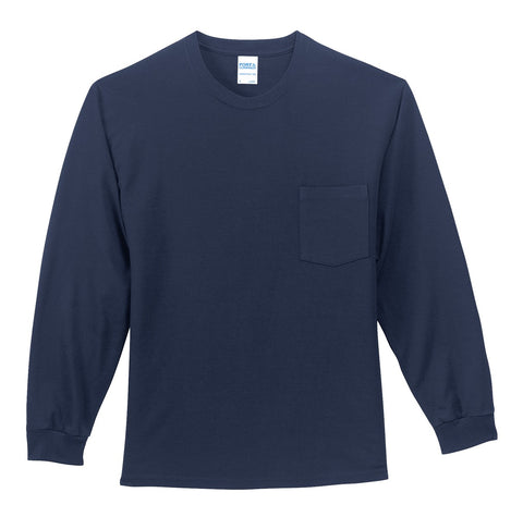 Port & Co™ Tall Long Sleeve Essential Pocket Tee. PC61LSPT