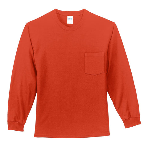 Port & Co™ Tall Long Sleeve Essential Pocket Tee. PC61LSPT