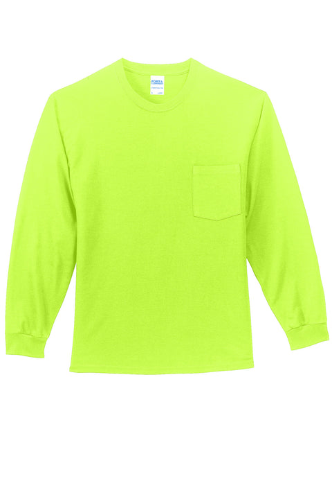 Port & Co™ Long Sleeve Essential Pocket Tee.  PC61LSP