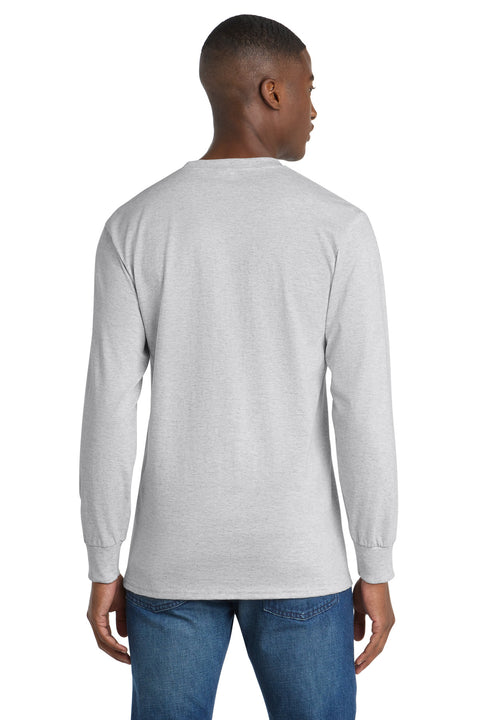 Port & Co™ Long Sleeve Essential Pocket Tee.  PC61LSP