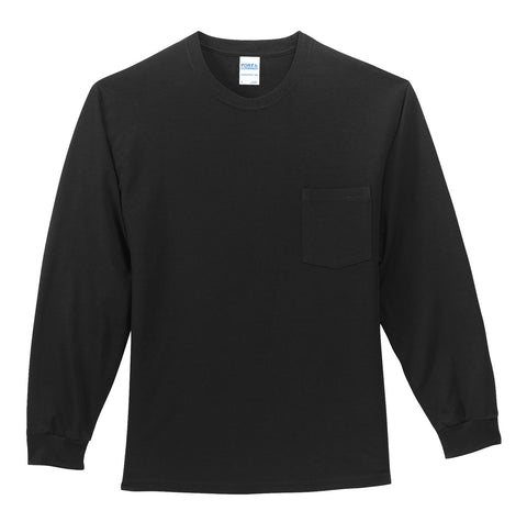 Port & Co™ Long Sleeve Essential Pocket Tee.  PC61LSP
