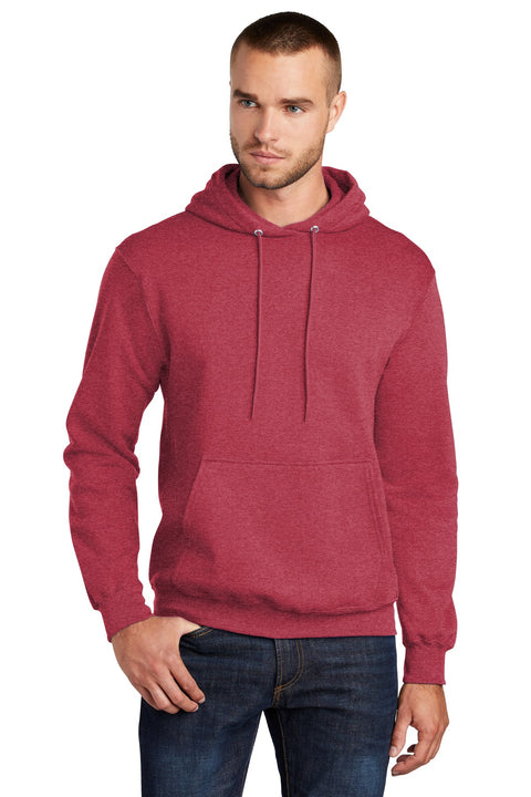 Port & Co ™  Core Fleece Pullover Hooded Sweatshirt. PC78H - [Heather Red]