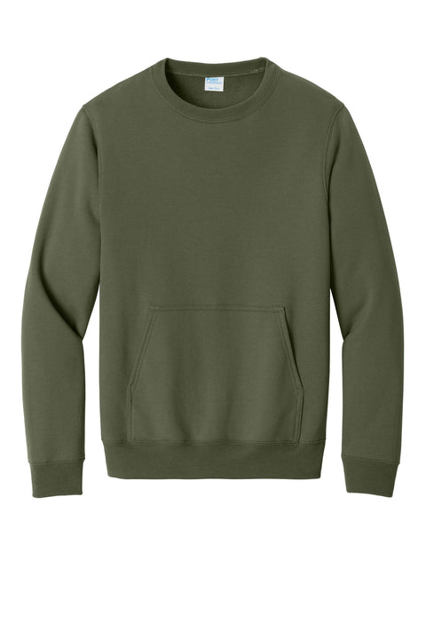 Port & Co™ Core Fleece Crewneck Pocket Sweatshirt PC78PKT